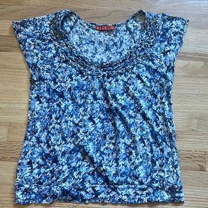 Elle blue floral shirt